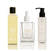 Discover the Nara Elixir Essentials Bundle, designed to elevate your skincare routine. Includes Body Oil with Omega 3-6-9 for deep hydration, Hair Oil Power Drops with Biotin for stronger hair, and Rejuvenating Intimate Oil with Vitamins A & E for delicate care. Experience luxury and transformation with Nara Elixir. 